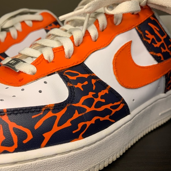 Nike Air Force 1 '07 Low, CW2288-111, Custom Orange Navy Blue, Men's Size 13 - Picture 11 of 11
